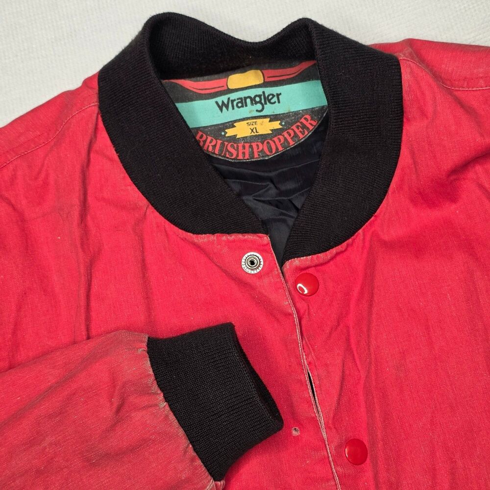 VTG 90s Wrangler Brushpopper Bomber Jacket Mens XL Cowboy Western Chore Coat